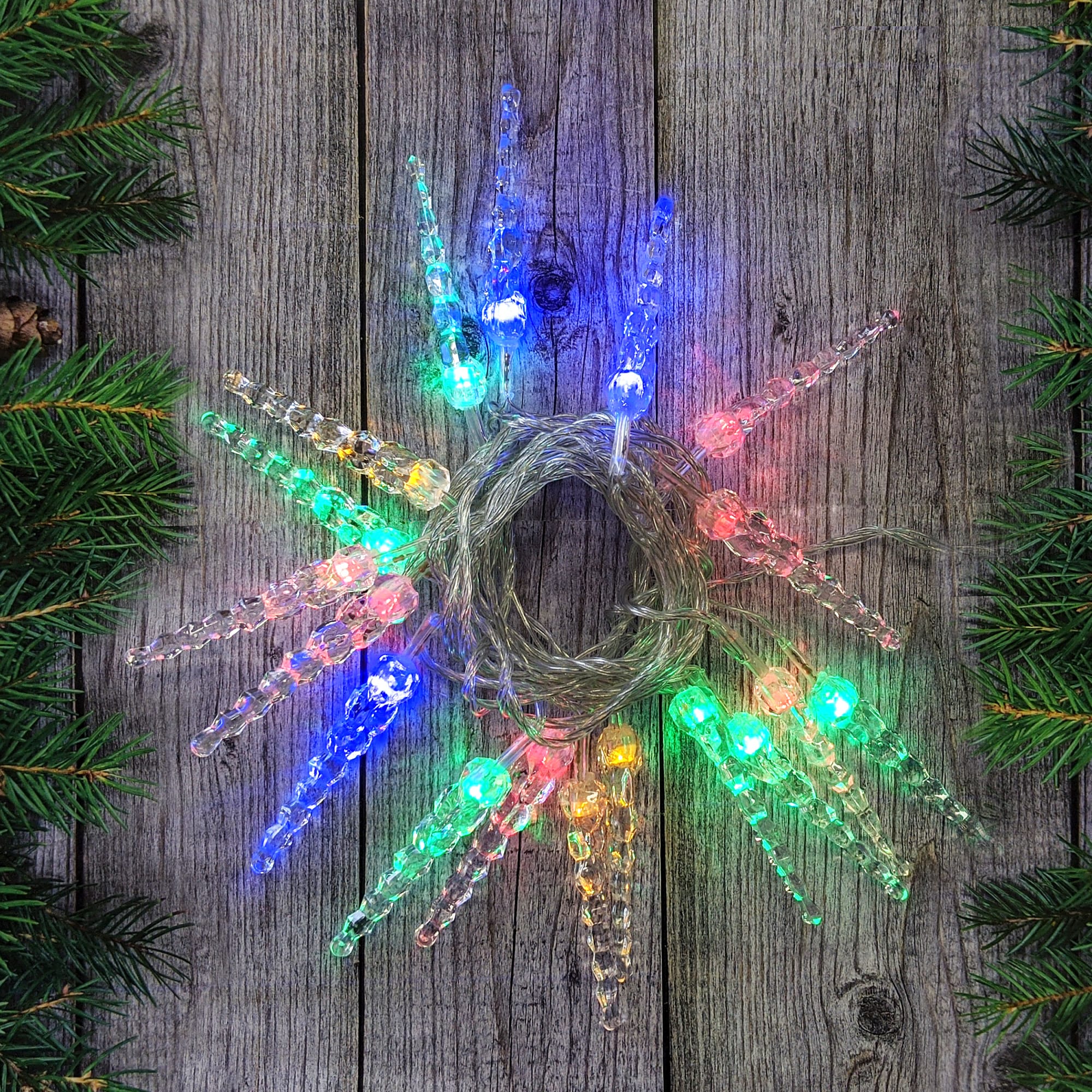 82309527 Электрогирлянда комнатная нить «Сосульки» 5.5 м 20 LED мультисвет 8 режимов Santreyd  - Вид №4