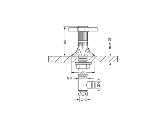 Боковой вентиль ½", для холодной воды JOERGER Cronos 637.10.340.000 - Вид №1