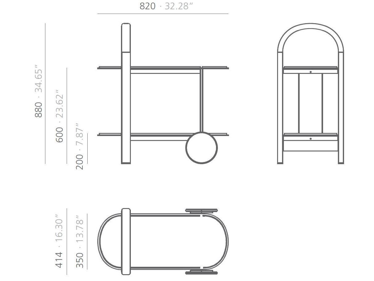 Алюминиевая тележка для еды Systemtronic Croma ARCH-00070558 - Вид №1