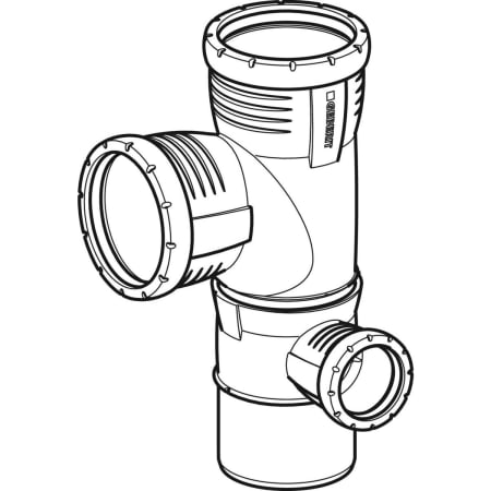 GEBERIT 393.462.14.1 Крестовина двухплоскостная комбинированная Geberit Silent-Pro 87,5°, правая  - Вид №1