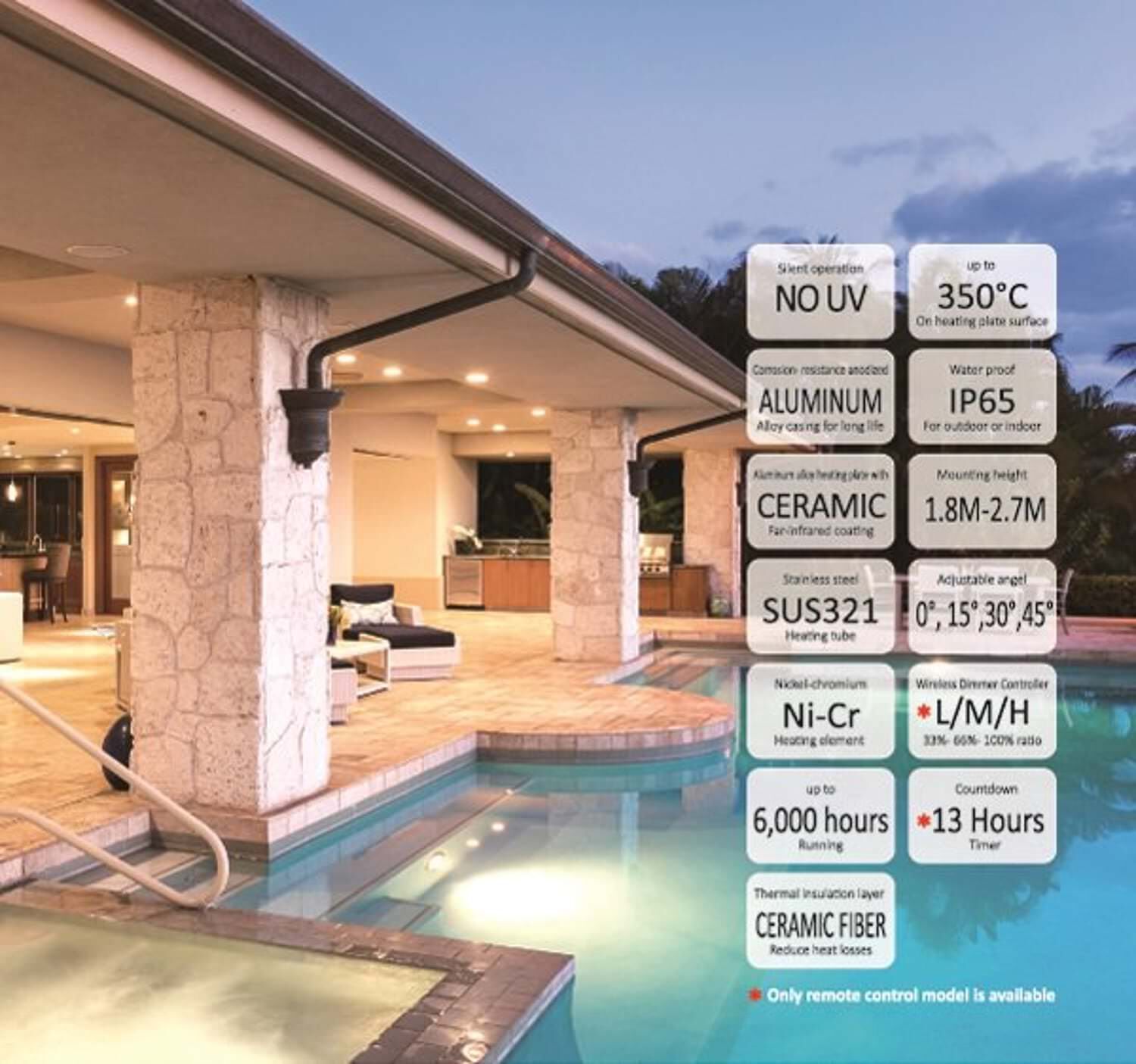 Инфракрасный обогреватель из стеклокерамики и алюминия SINED CALORE 2400 WIFI ARCH-00059828 - Вид №3