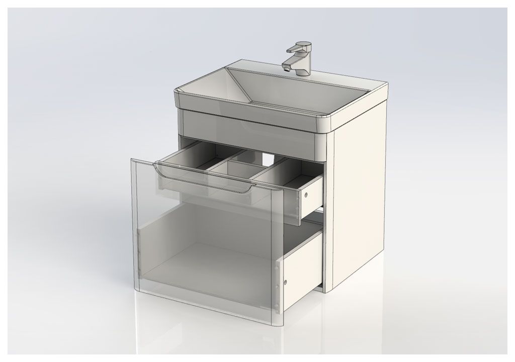 Тумба с раковиной Aquanet София 60 белый 0019695600182311 - Вид №4