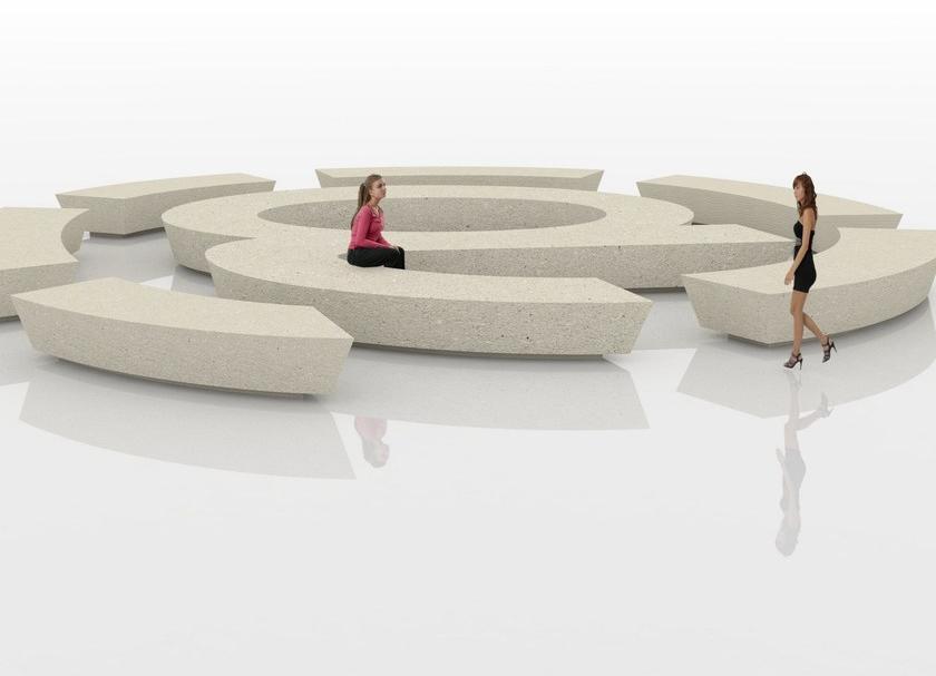 Manufatti Viscio Модульная скамья из реконструированного камня без спинки sun-id-1435263 - Вид №1