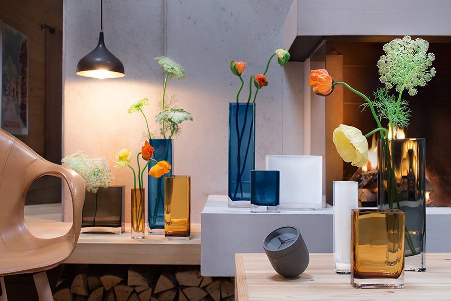 Ваза прямоугольная 30х10х5 см оранжевая Modular LSA INTERNATIONAL - 253406 Оранжевый  - Вид №1