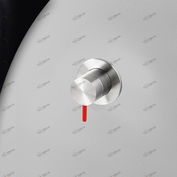 Смеситель для душа сталь глянцевая с красной ручкой Toki Radomonte TKI8LCIL25