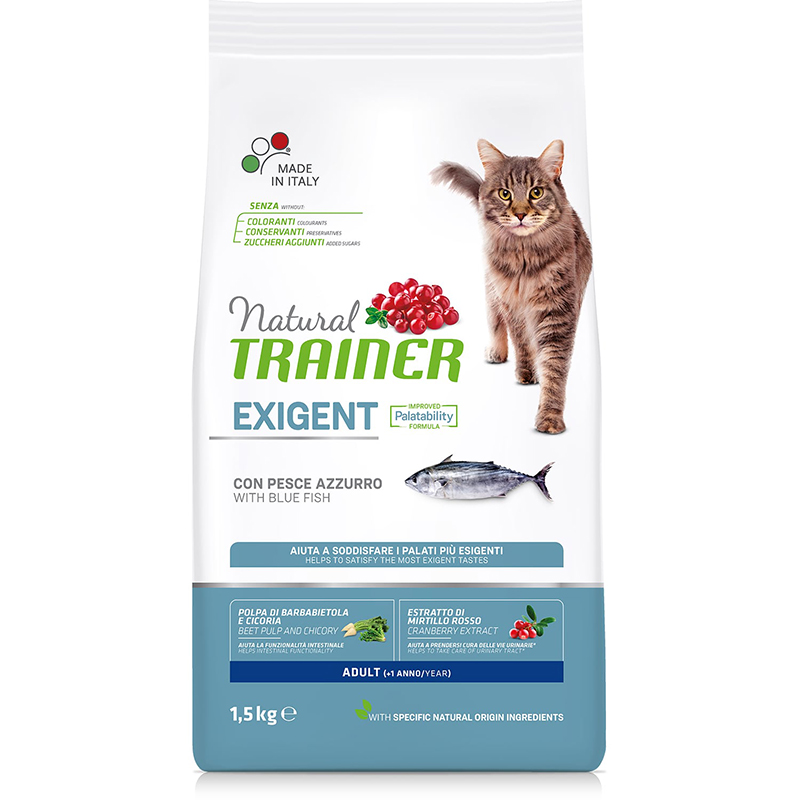 ПР0044228 Корм для кошек TRAINER Natural Exigent Cat для привередливых, океаническая рыба сух. 1,5кг NATURAL TRAINER 