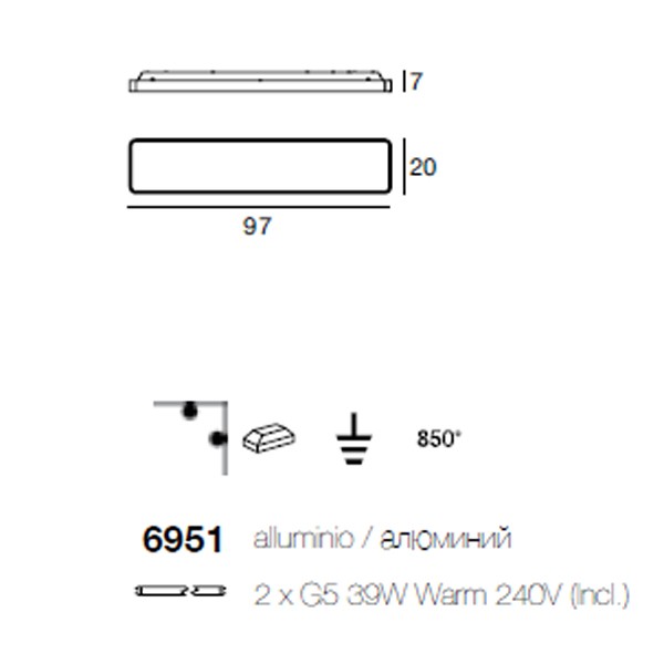 Linea Light 6951 Al-book светильник настенно-потолочный 86300 - Вид №2
