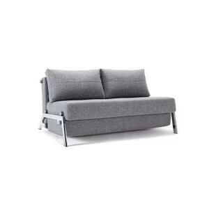 Диван Cubed 140 с подушками и хромированными ножками, гранит