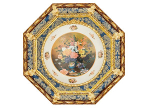 Картина с украшенной фарфоровой пластиной