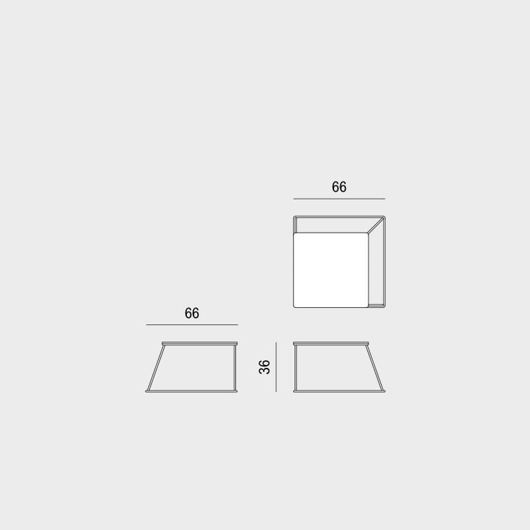 Металлический низкий квадратный журнальный столик для контракта Viganò GEORGE ARCH-00101272 - Вид №4