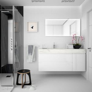 83327 SALGAR Столешница COMPAKT 51 ARTIC OAK от 700 до 800 мм с 1 большой встроенной мойкой 700-800 x 510 x 120 мм