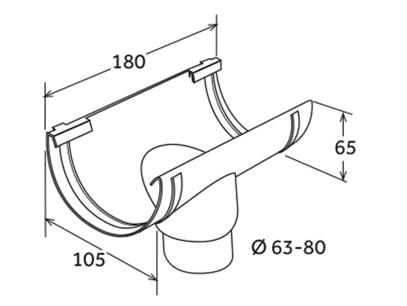 Соединение с водосточным желобом 100 First Corporation First Plast ARCH-00128261 - Вид №2