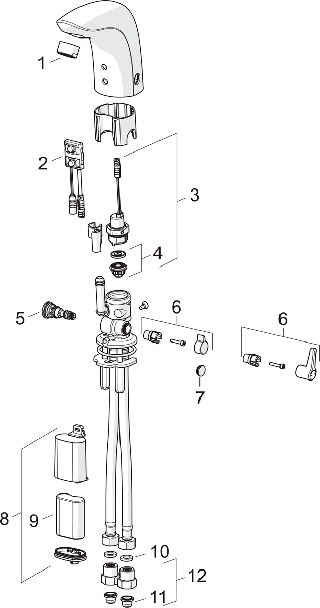 Oras 6150F Смеситель для умывальника, 6 V 6150F Electra Хром  - Вид №6
