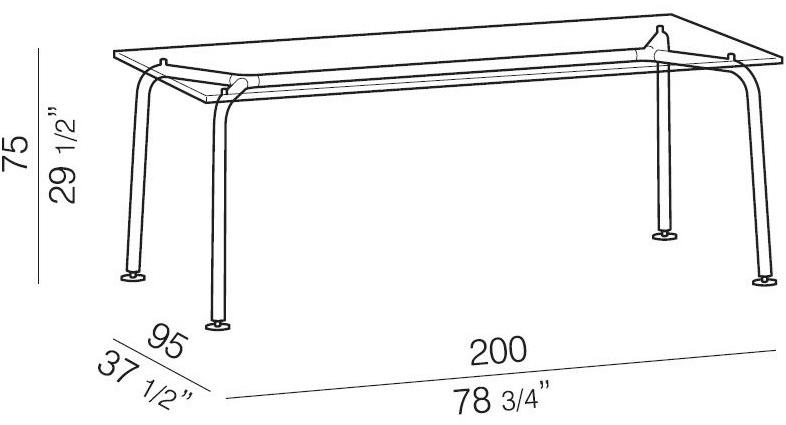 REXITE Прямоугольный стол из стали и хрусталя sun-id-1386789 - Вид №6