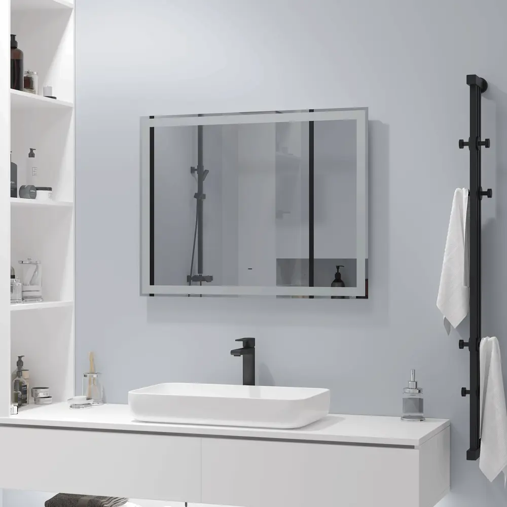 Зеркало для ванной Status с подсветкой 90x70 см цвет серый CONTINENT STLM-2030306 - Вид №9