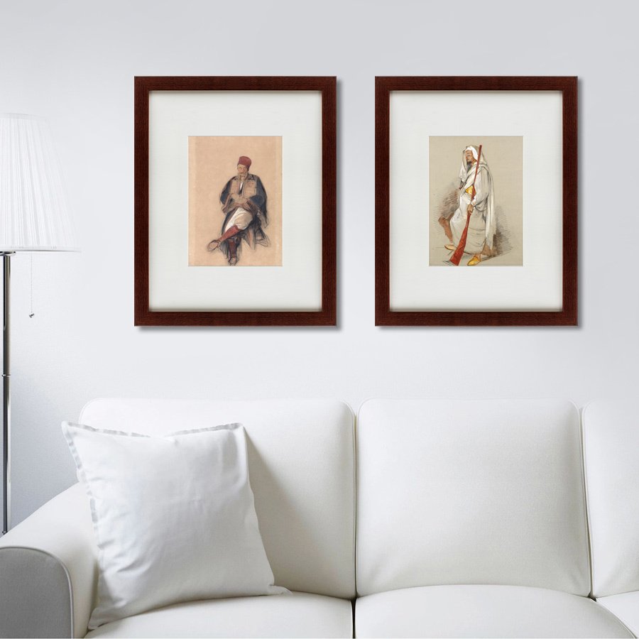 Картина в деревянной раме 52х42 см Seated turk, 1850 КАРТИНЫ В КВАРТИРУ  135550 Бежевый;коричневый;разноцветный  - Вид №2