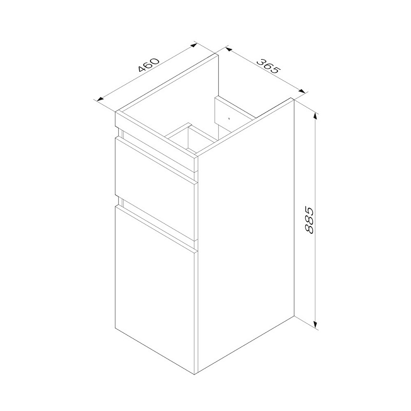 M85AFSX0402WG База под столешницу для стиральной машины напольная 40 см корзина для белья AM.PM X-Joy  - Вид №7