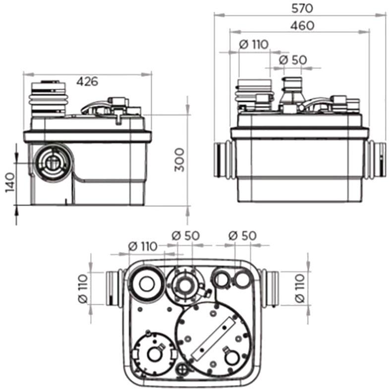 Sanitrit Подъемная станция с системой измельчения  Sq1  - Вид №2