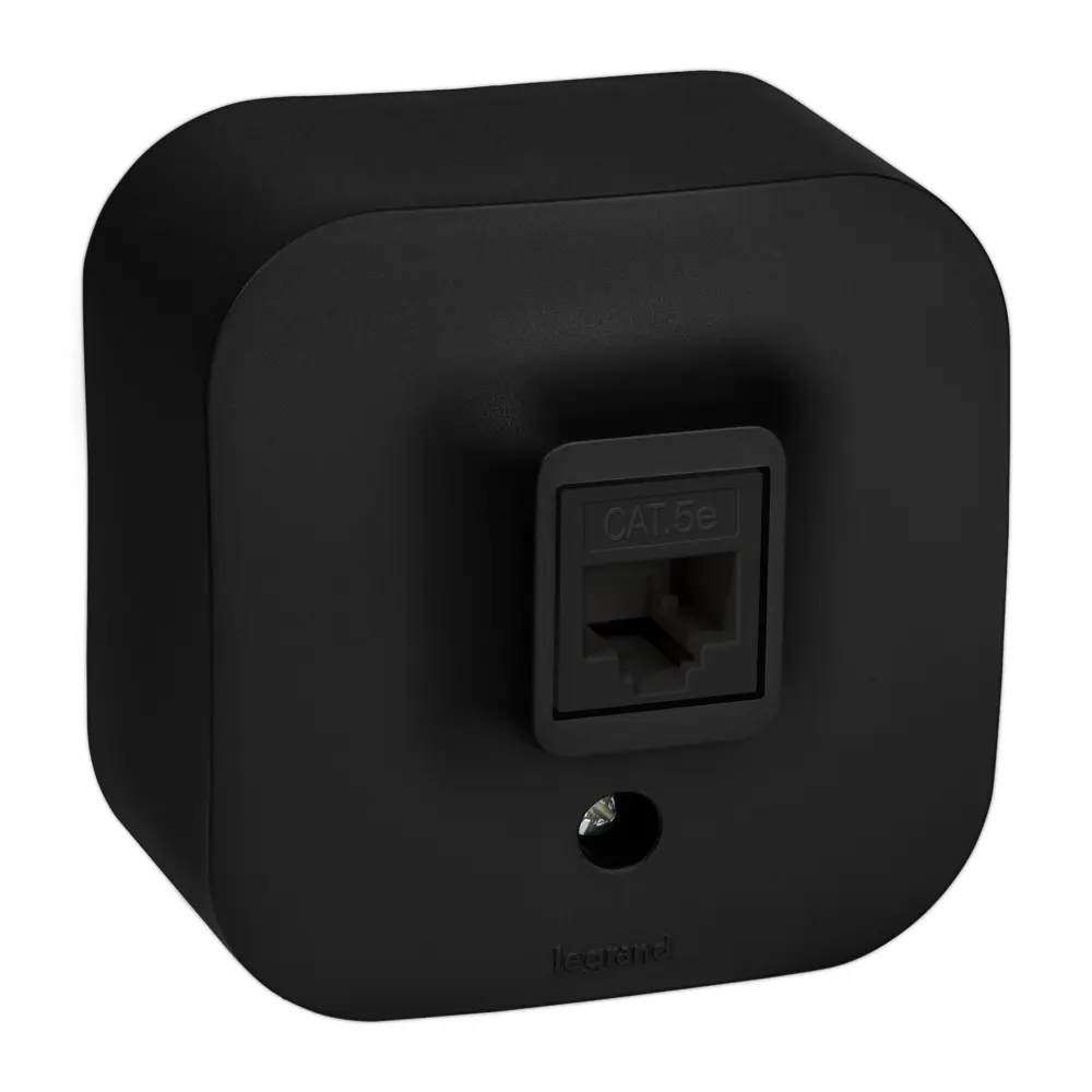 Розетка RJ45 накладная Legrand Quteo без заземления цвет черный 89443066 STLM-2008744 - Вид №1