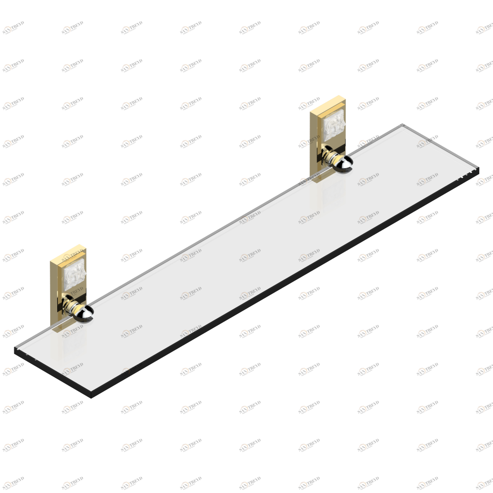 A2U-564 Полка стеклянная 60 cм с кронштейнами Thg-paris Masque de Femme, métal lisse Хром/золото A2U-564 CAT.A