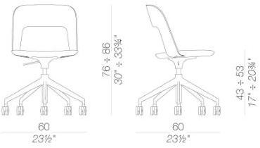 Lapalma Регулируемое по высоте офисное кресло из ткани на колесиках Arco S216 - Вид №2