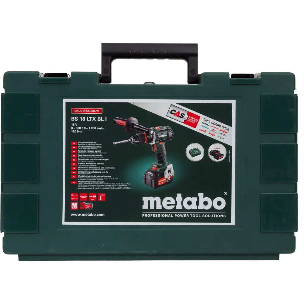 Дрель-шуруповерт бесщеточная Metabo BS18LTXBLI, 18 В Li-ion 2х4 Ач 82103158 STLM-2127985  - Вид №7