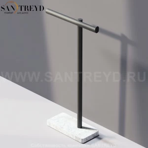 Agape DOT LINE Полотенцедержатель напольный черный на подставке из белого мрамора ADTL0462.NZ