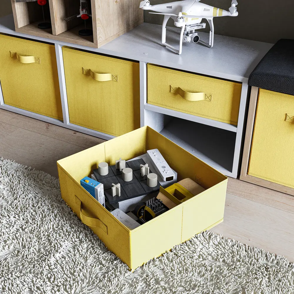 KONSENSA Органайзер для хранения 15×31×31 см солнечно-желтый 89388010 STLM-1566044