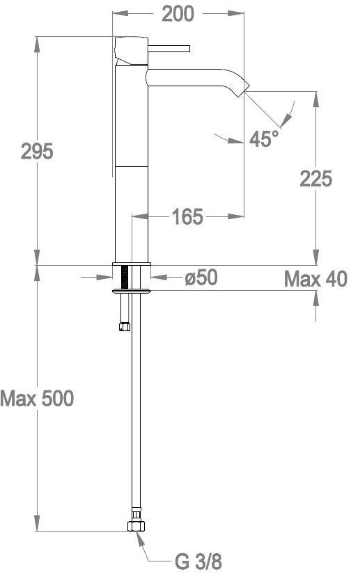 Fir Italia Смеситель для умывальника на столешнице без сливного крана Cleo 84 8411410 - Вид №2