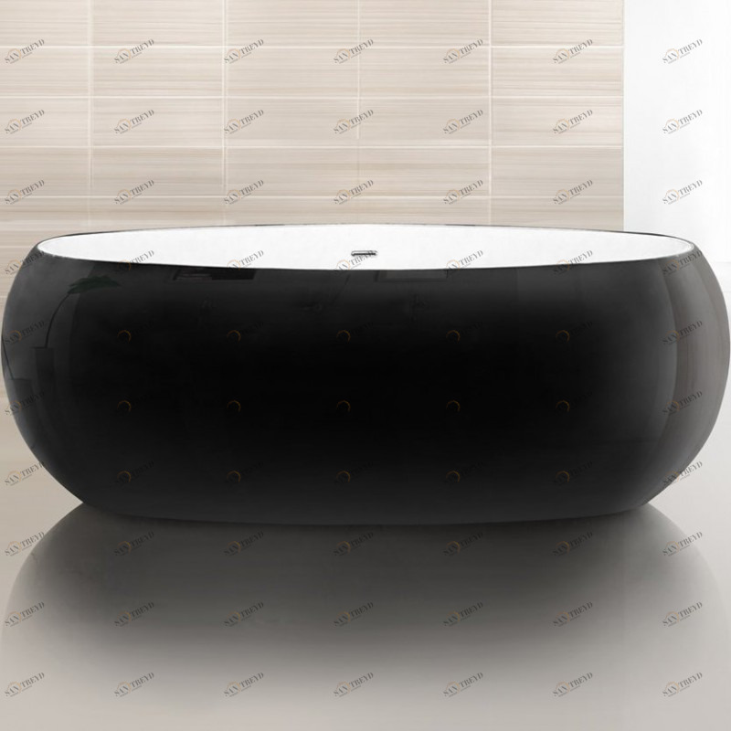 Акриловая ванна BelBagno BB18-NERO/BIA 