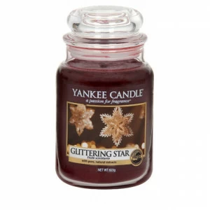 Свеча большая в стеклянной банке "Сверкающая звезда" Glittering Star 623 гр 110-150 часов YANKEE CANDLE  267863 Красный