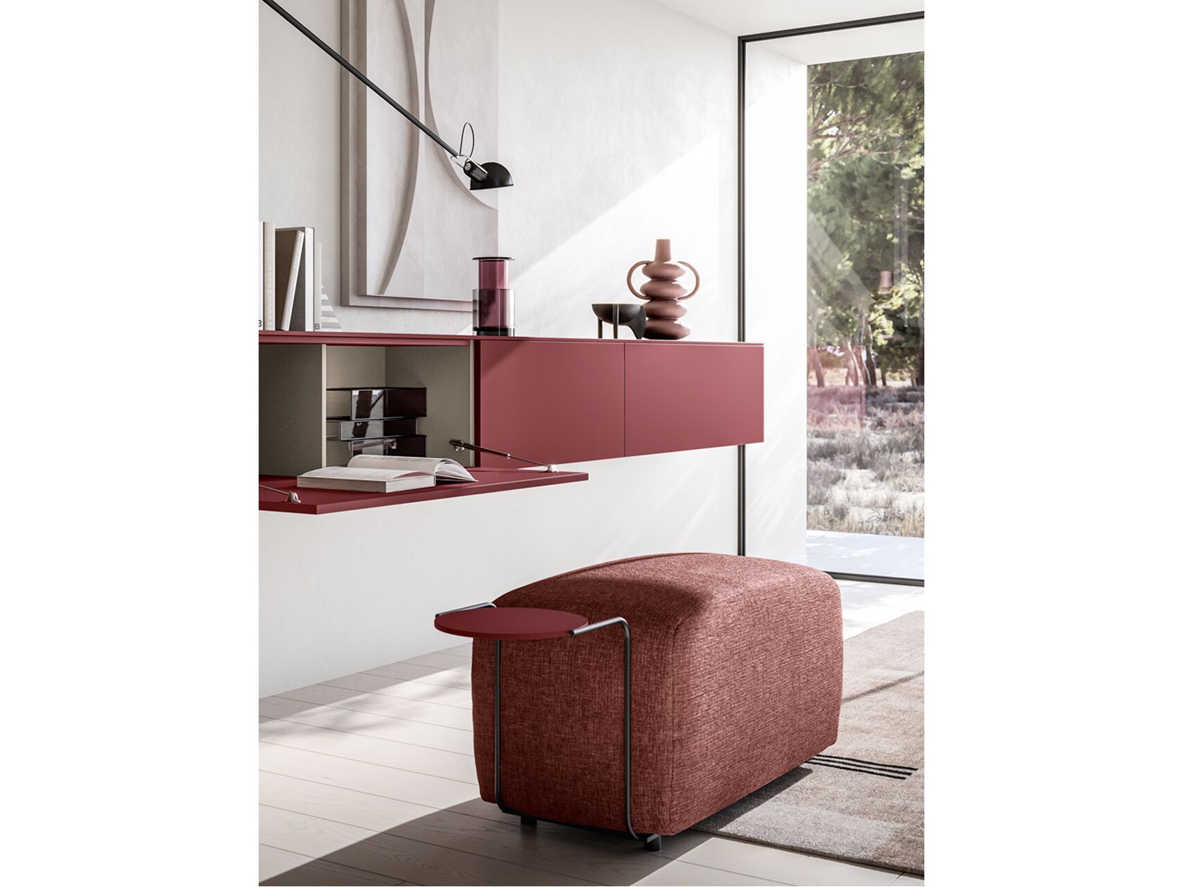 Оттоманка из ткани с журнальной стойкой Santalucia Mobili Homy ARCH-00134956 - Вид №1