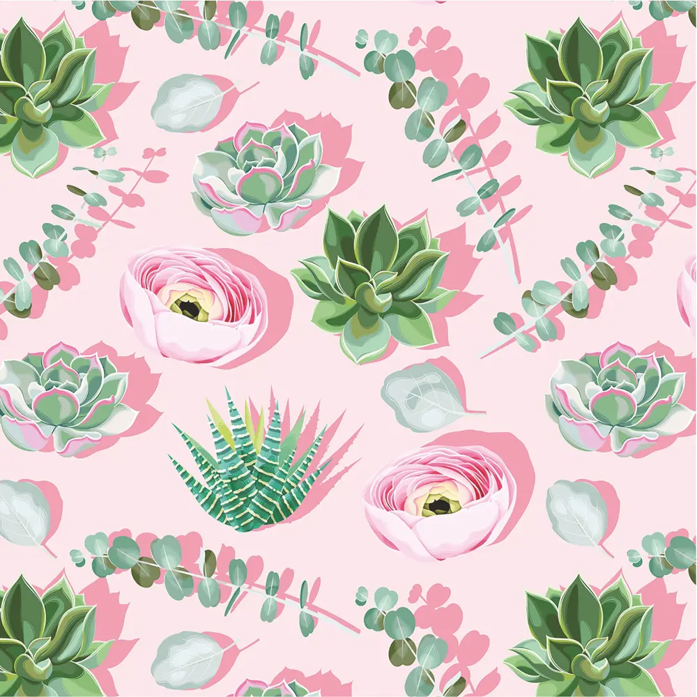 Симфония: Упаковочная бумага «Нежные кактусы» для изысканных подарков 85262972