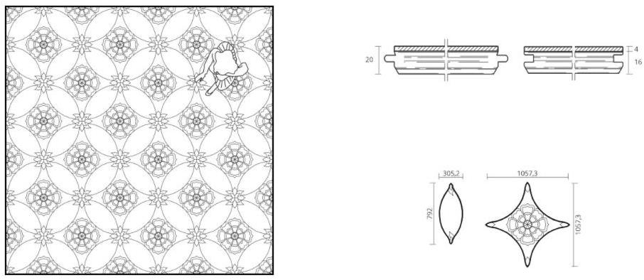 FOGLIE D'ORO Геометрический пол из орехового дерева I moduli design sun-id-1348738 - Вид №7