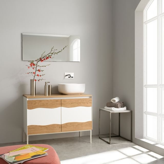 C525M2L50.101RV Тумба подвесная с 2 выдвижными ящиками 50 см A. e T. Italia TRACE Белый матовый - Дуб Италия AeT ITALIA - Вид №1