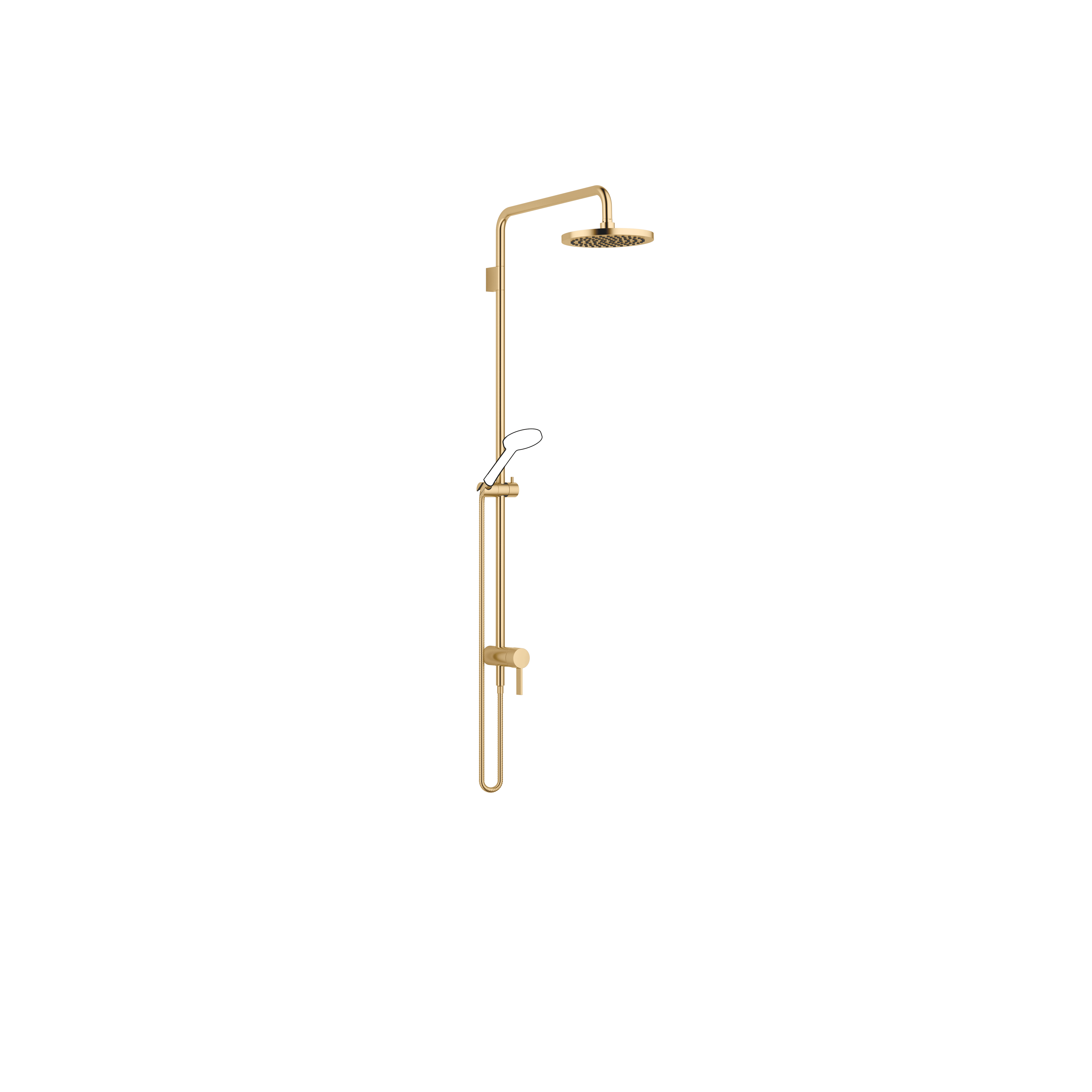Showerpipe с однорычажным смесителем для душа без ручного душа FlowReduce - Brushed Durabrass (23-каратное золото) DornBracht 36102970-28