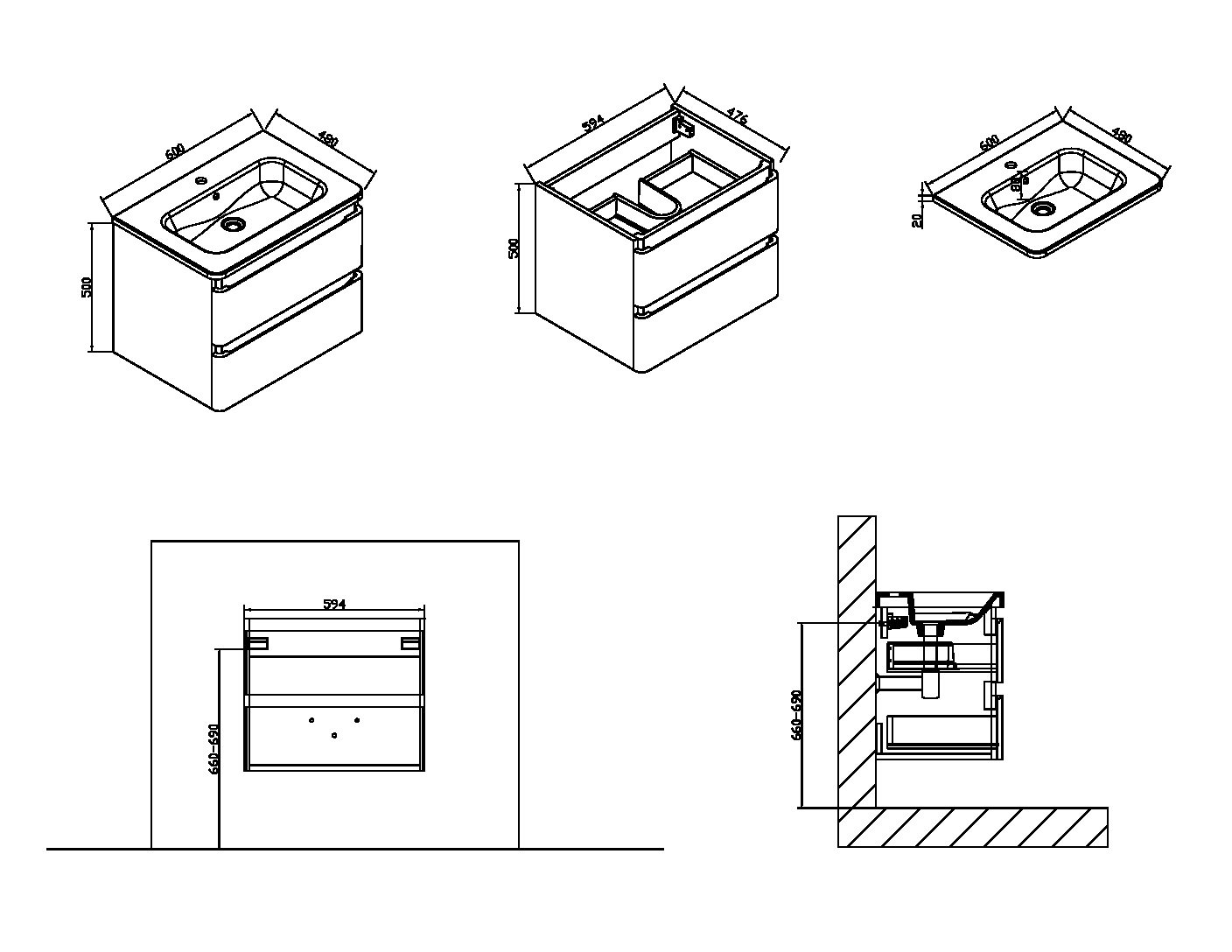 VMC-1A600RW База под раковину Vincea Alba Santreyd - Вид №4