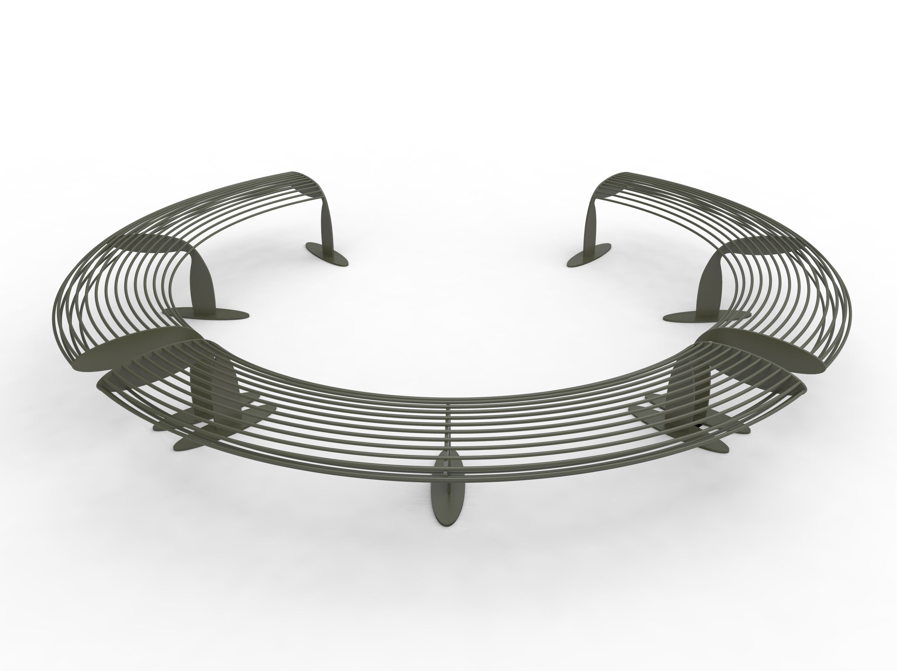 Модульная изогнутая стальная скамья без спинки CITYSì CALIFORNIA ARCH-00027299 - Вид №1