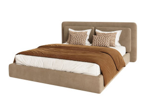 Двуспальная мягкая кровать из ткани