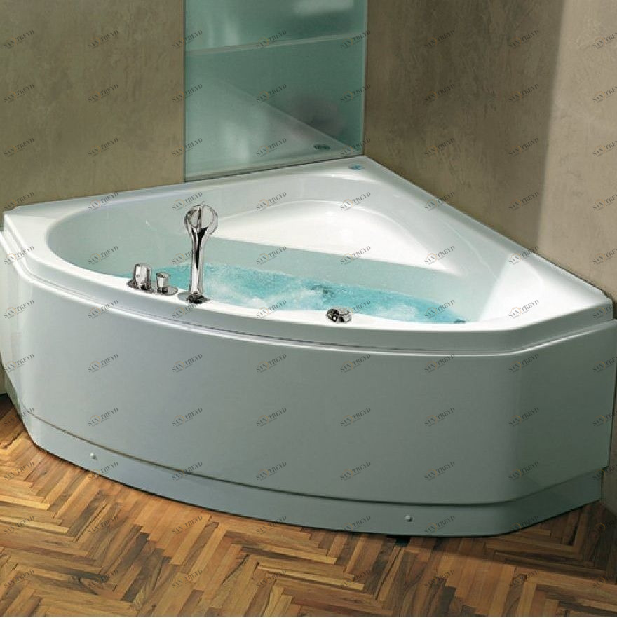 Ванна угловая с гидромассажем India 120 см Karolitalia Basic Line BLUBLEUINDIA120