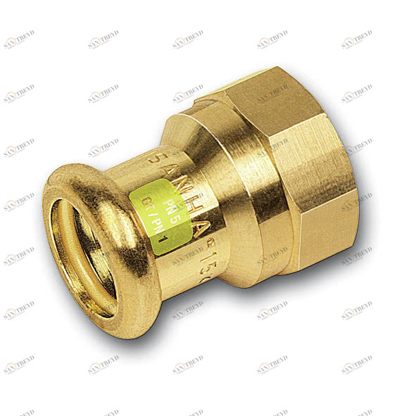 1112702234 SANHA 11270G пресс-фитинг газ, бронза, муфта переходная ВПр-ВР 22x3/4 мм 