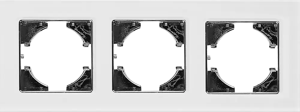 Рамка GUSI Electric Ugra для тройных розеток и выключателей в белом стекле 86408198