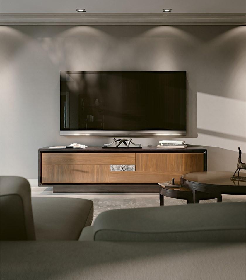 Arte Brotto Низкая деревянная тумба под ТВ с ящиками Segreti S1290 - Вид №2