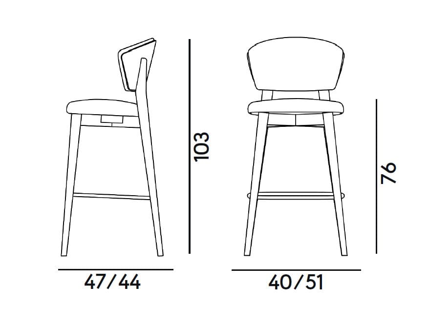 Высокий мягкий стул из бука Billiani Стелла ARCH-00112781 - Вид №4