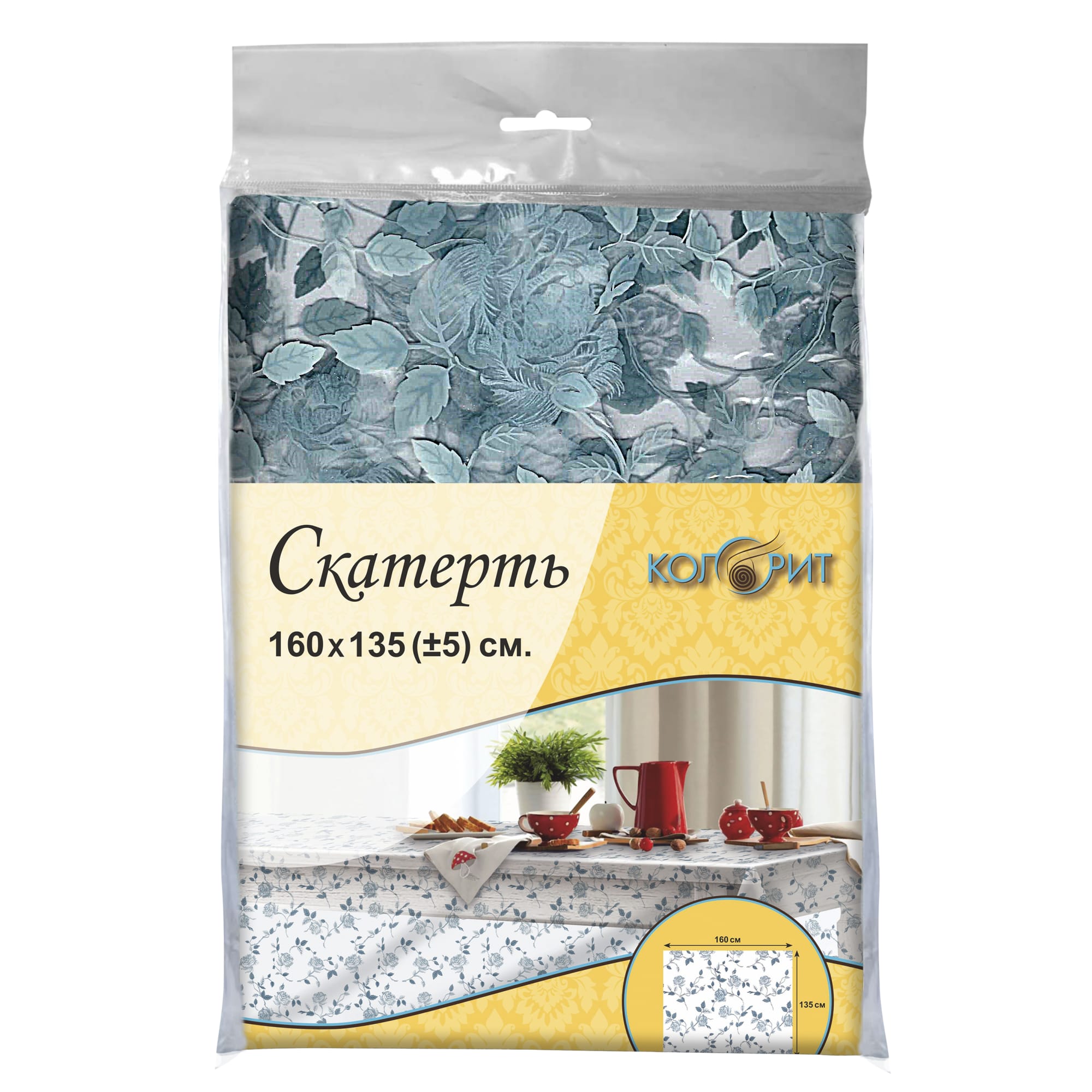 83025236 Скатерть «Розы», прямоугольная, 160х135 см, цвет прозрачный Deluxe Santreyd - Вид №2