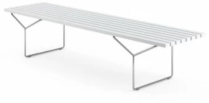 KNOLL Скамейка из стали и дерева Bertoia