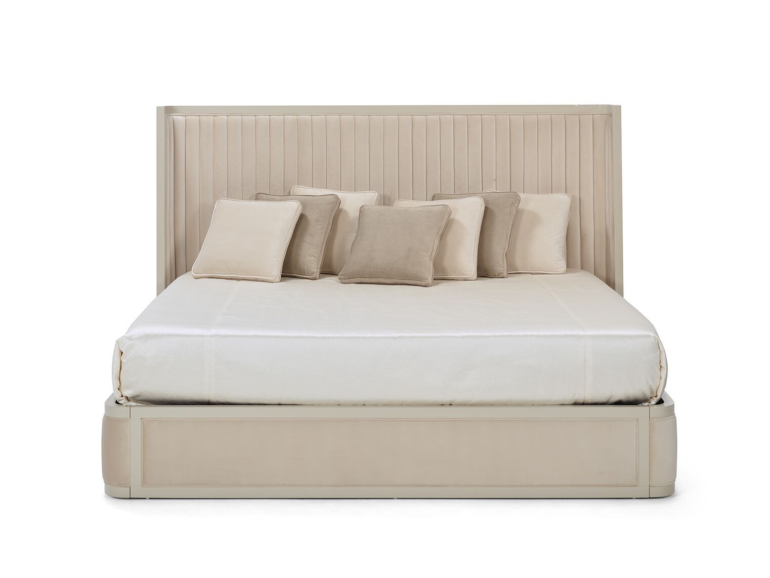 Двуспальная мягкая кровать из ткани с высоким изголовьем Casa Magna AGATHA ARCH-00008618