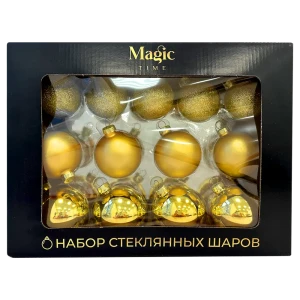 89381647 Набор елочных украшений Подвес ø5 см стекло золотой 26 шт. STLM-1484763