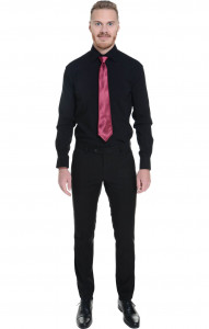 60391 Галстук на резинке малиновый глянец  Офисная одежда  размер