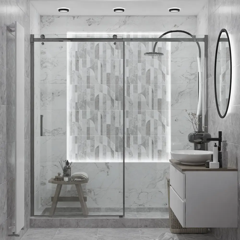 Настенная плитка Azori Misteria Geometria 31.5x63 см 1.79 м² матовая цвет серый STLM-2157668 - Вид №4